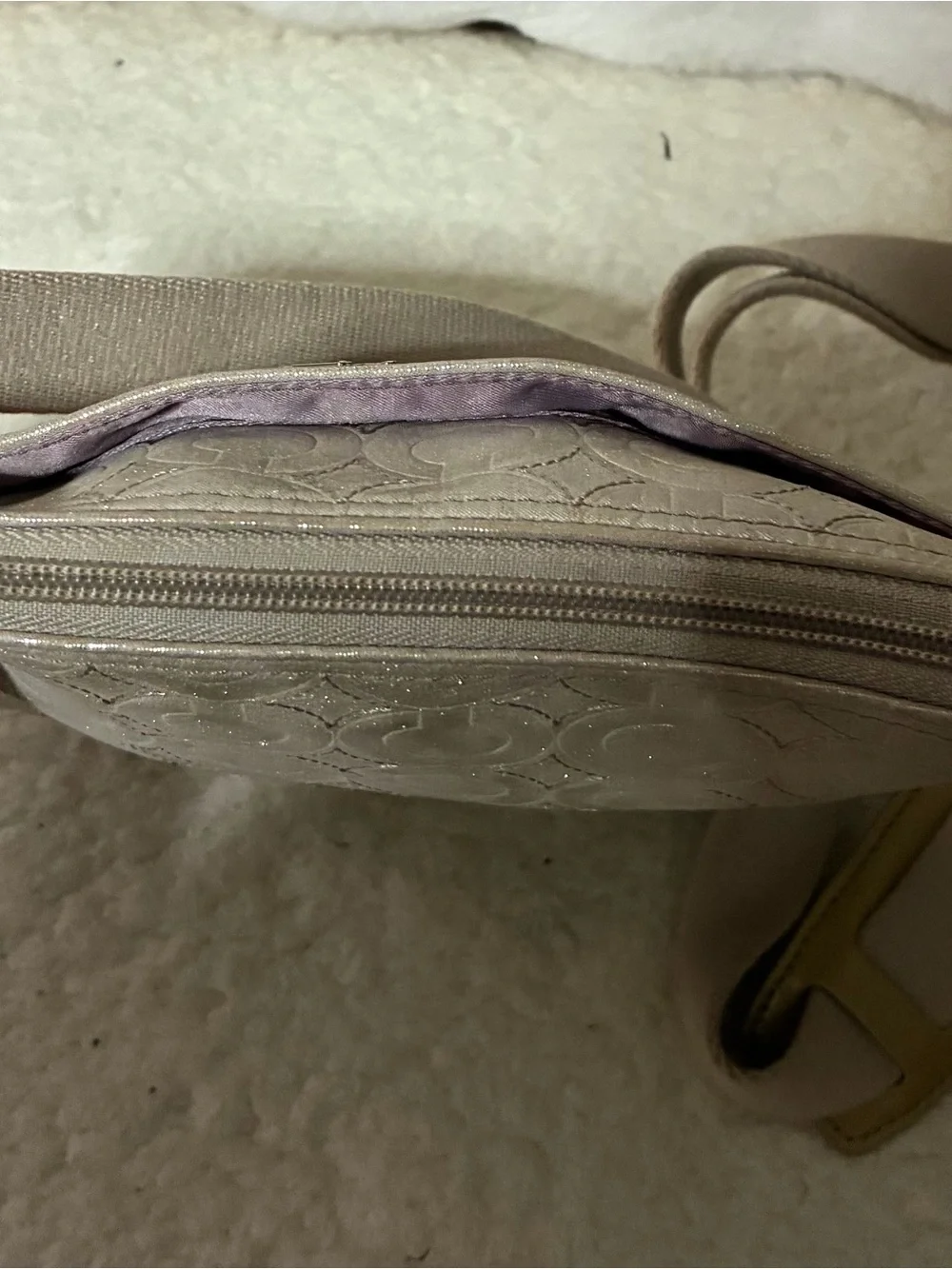 Coach Metallic Cream Mia signature